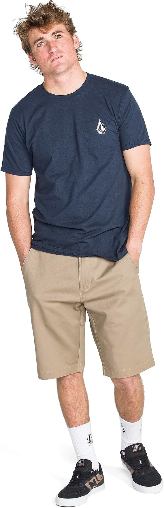 شورت فولكوم Vmonty Stretch 22 Chino للرجال للارتداء اليومي غير الرسمي، مقاس مريح