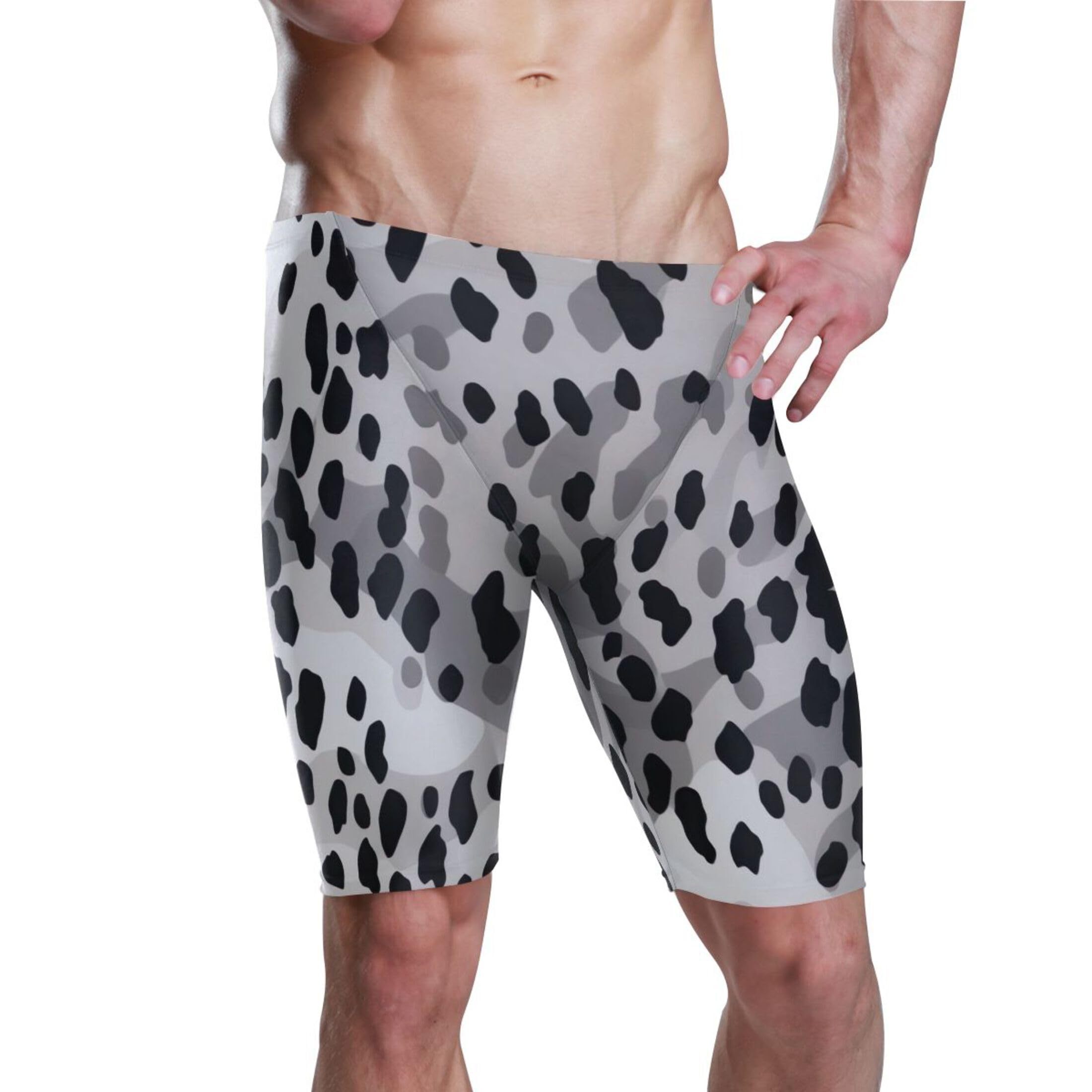 UMIRIKO Leopard Men's Swim Jammers Racing & Training Swimsuit Fast, Flexible,Comfortable XXXL B0401144, 3X-Large
