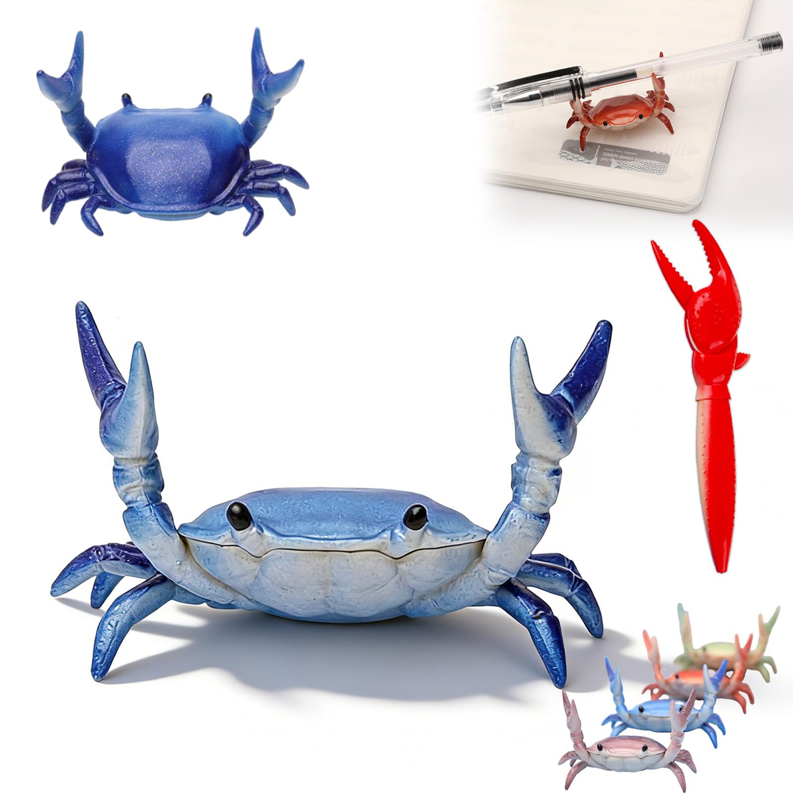 Nnbwlmaee C Ute Rab-Shaped Pen Holder, 2026 New Desk Rab Pen Holder, Weightlifting Rabs Desk Pens Stand, Mini Realisti Crabs Pencil Holders, For Office Workspace Study Home Tabletop (C)