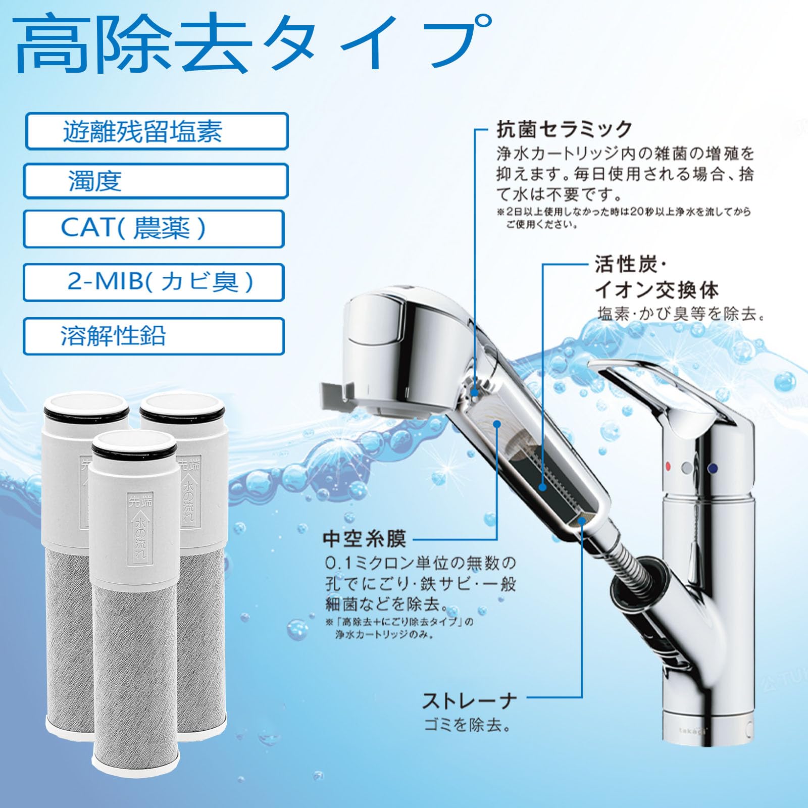 Amazon | 浄水器カートリッジ BSC05003 交換用浄水カートリッジ 浄水器