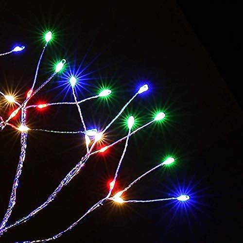 Miniatura 2 de Fuchsun. Árbol bonsai con luz, 108 luces LED, blanco cálido, ramas negras relucientes, operado con baterías y USB (Brillo blanco cálido sobre ramas