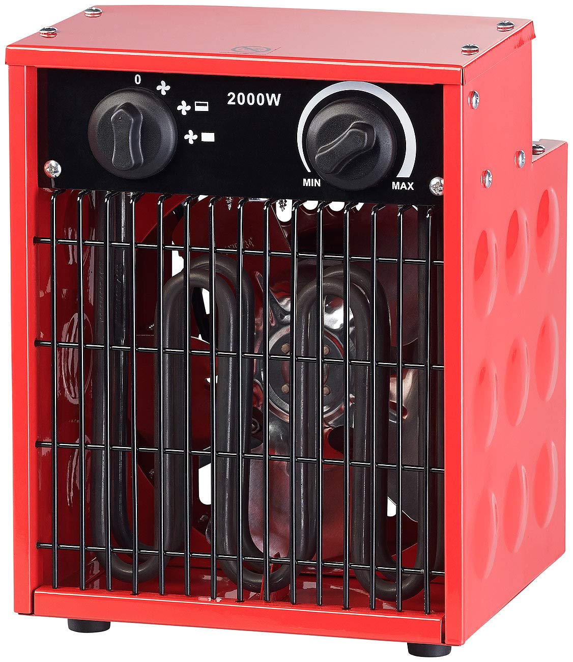 AGT Bau Heizlüfter: Profi-Industrie-Elektro-Heizlüfter mit 2.000 Watt und 2 Heizstufen (Elektro Heizer, Bauheizung, Heizkörper)