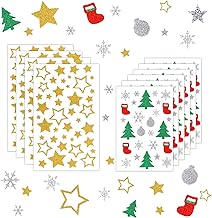 394 Pieces Glitter Christmas Stickers, Christmas Stickers, Christmas Stickers, Christmas Stickers, Christmas Stickers, Christmas Stickers Scrapbooking, Advent Calendar Filler, Advent Tree Gold