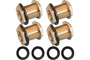 The Hourleey 4-Set Solid Brass Bulkhead Fitting