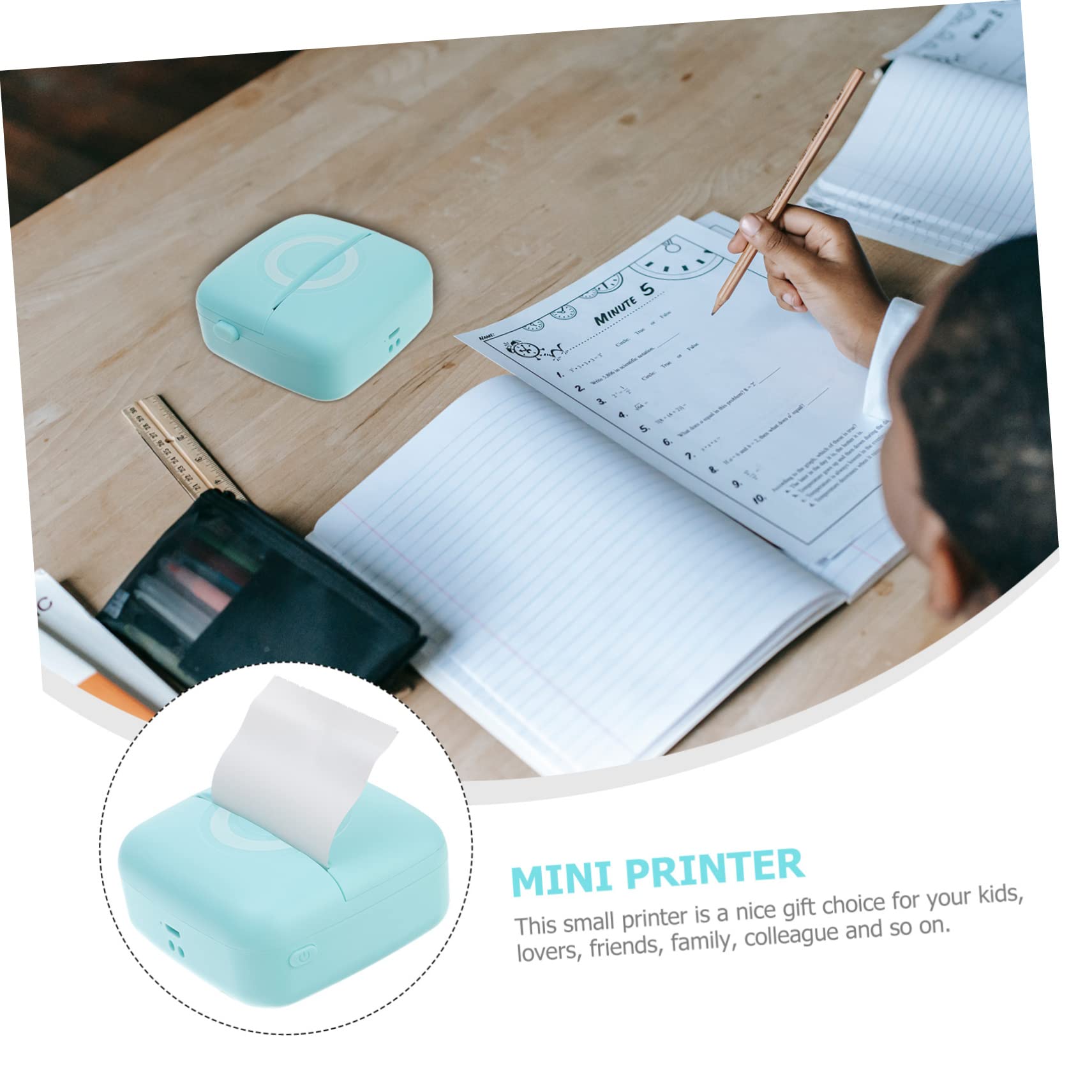 STOBOK Stampante Portatile Mini Stampante Termica Per Ricevute Adesivi Foto Leggera E Compatta Per Lufficio Domestico