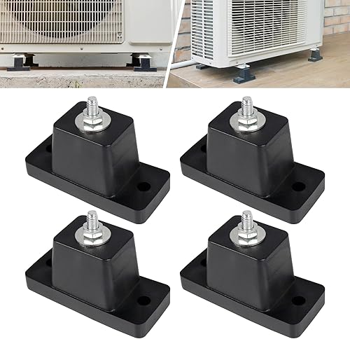 Paquete de 4 almohadillas de goma antivibración, soporte de montaje de absorción de impactos para unidades de aire acondicionado dividido mini sin