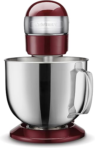 Cuisinart Stand Mixer, 12 Speed, 5.5 Quart Stainless Steel Bowl, Chef’s Whisk, Mixing Paddle, Dough Hook, Splash Guard w/ Pour Spout, Pinot Noir, SM-50PNNAS