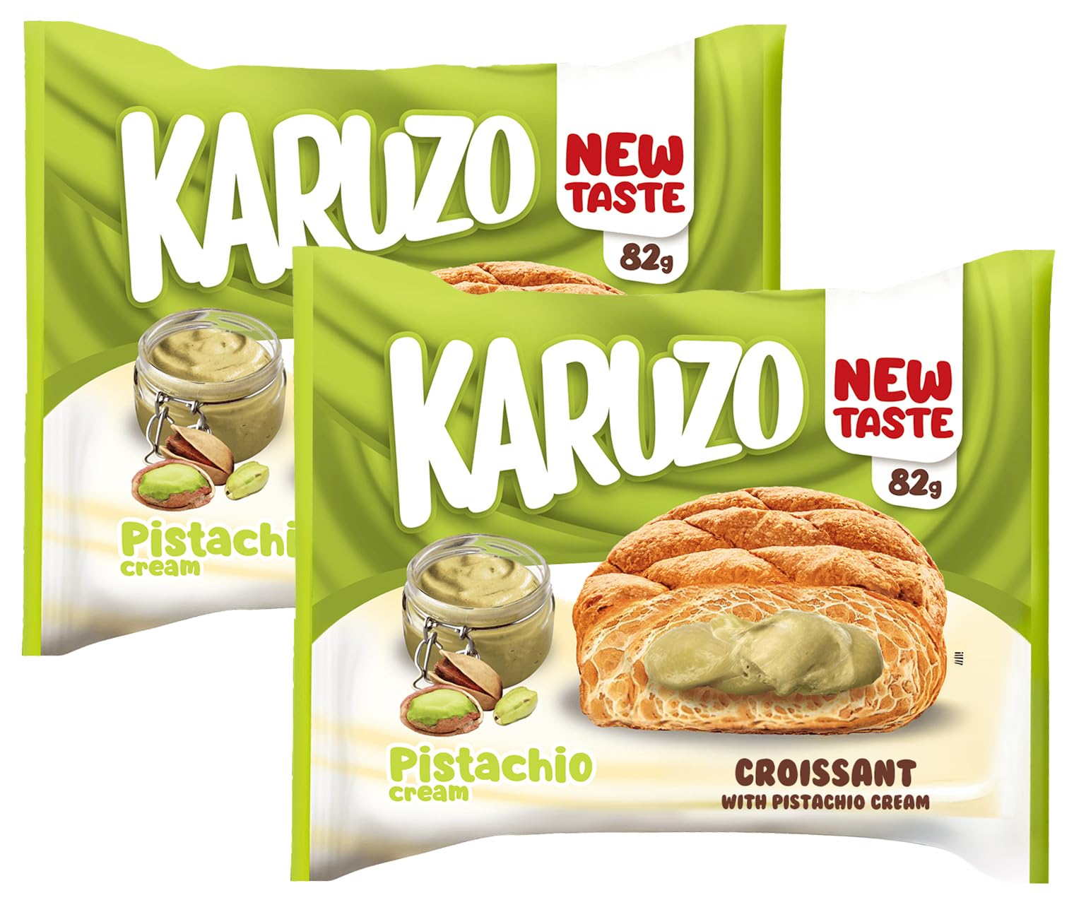 Karuzo Croissant bun mit Pistaziencremefüllung 24 Stück x 82g (1968g)