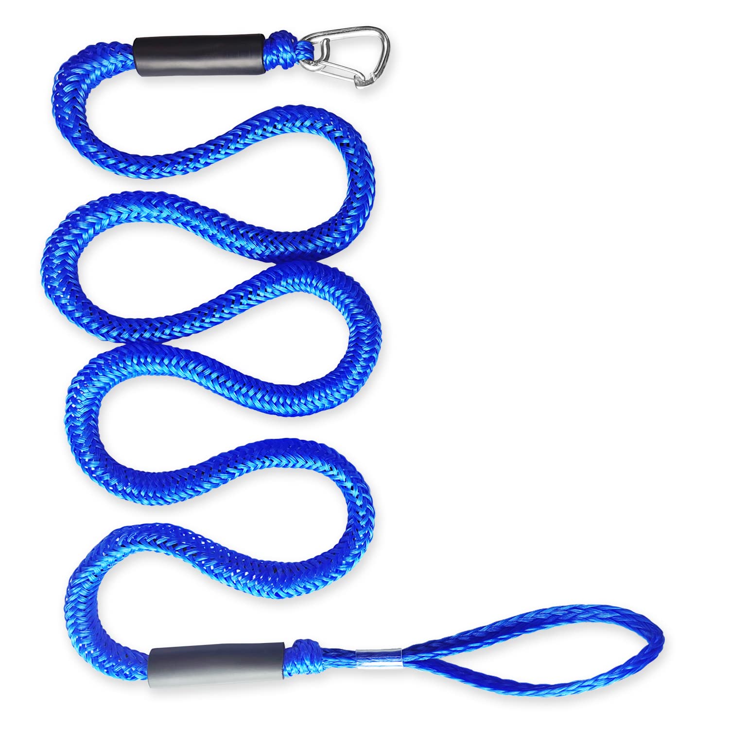 SCGFPOE 7FT Bungee Boat Dock Line,Mooring Rope,Stretchable Docking String for Pontoon, Jet Ski, SeaDoo, WaveRunner, Kayak, Boat Accessories with Stainless Steel Clip,7FT-10FT,Blue,1 Pack