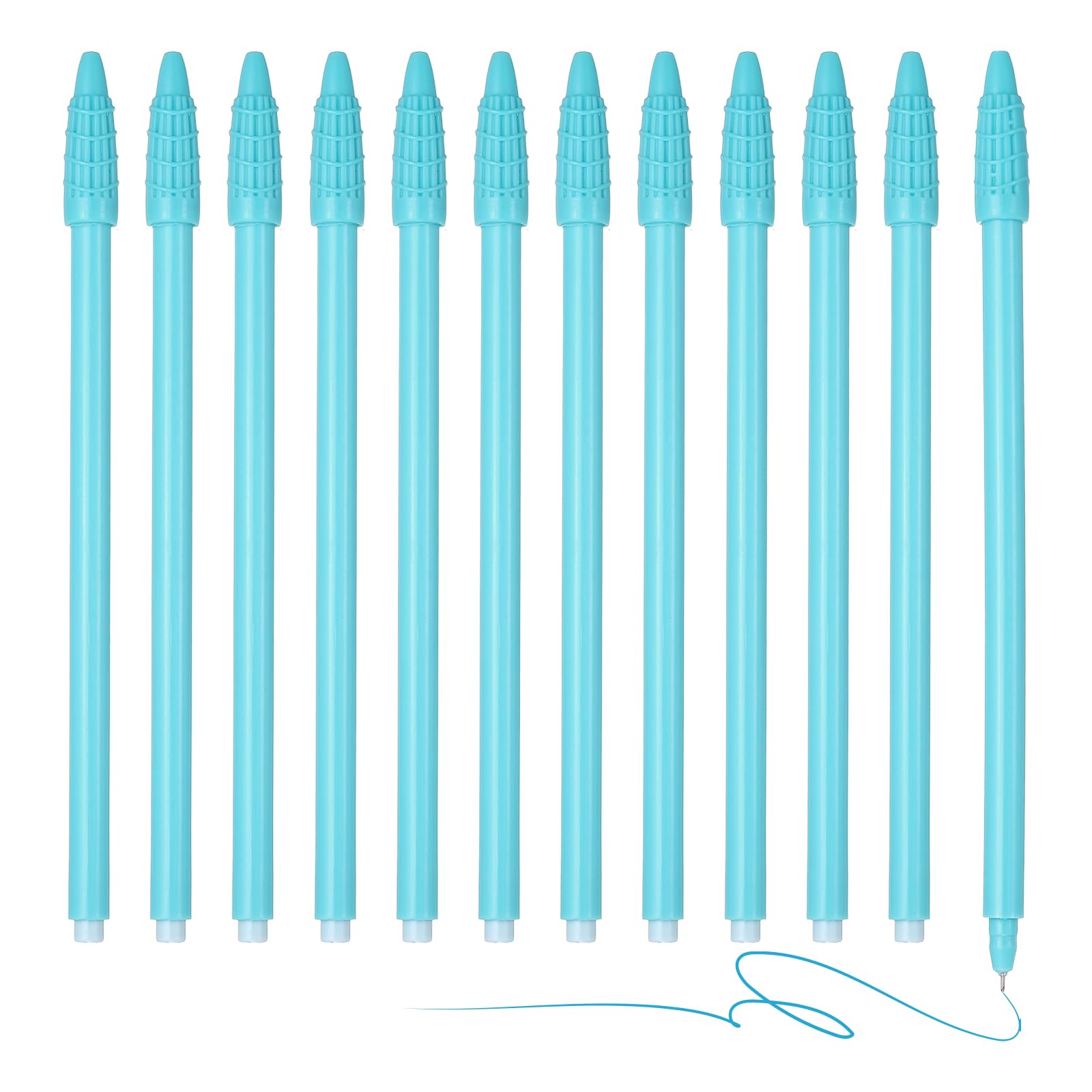 PATIKIL 12Pcs Colored Gel Ink Pens, 0.5mm Light Blue Gel Ink Ballpoint Pens Fine Point Smooth Writing for Journaling Notebook Office Stationery Drawing Teachers, Light Blue
