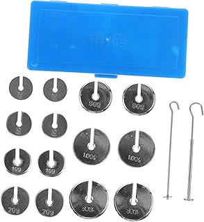 TOVINANNA 1 Set Teaching Metal Slot Code slotted weights with hanger for experiment small weights to hold things down labs slotted weights slotted mass pattern weights steel Box with hook