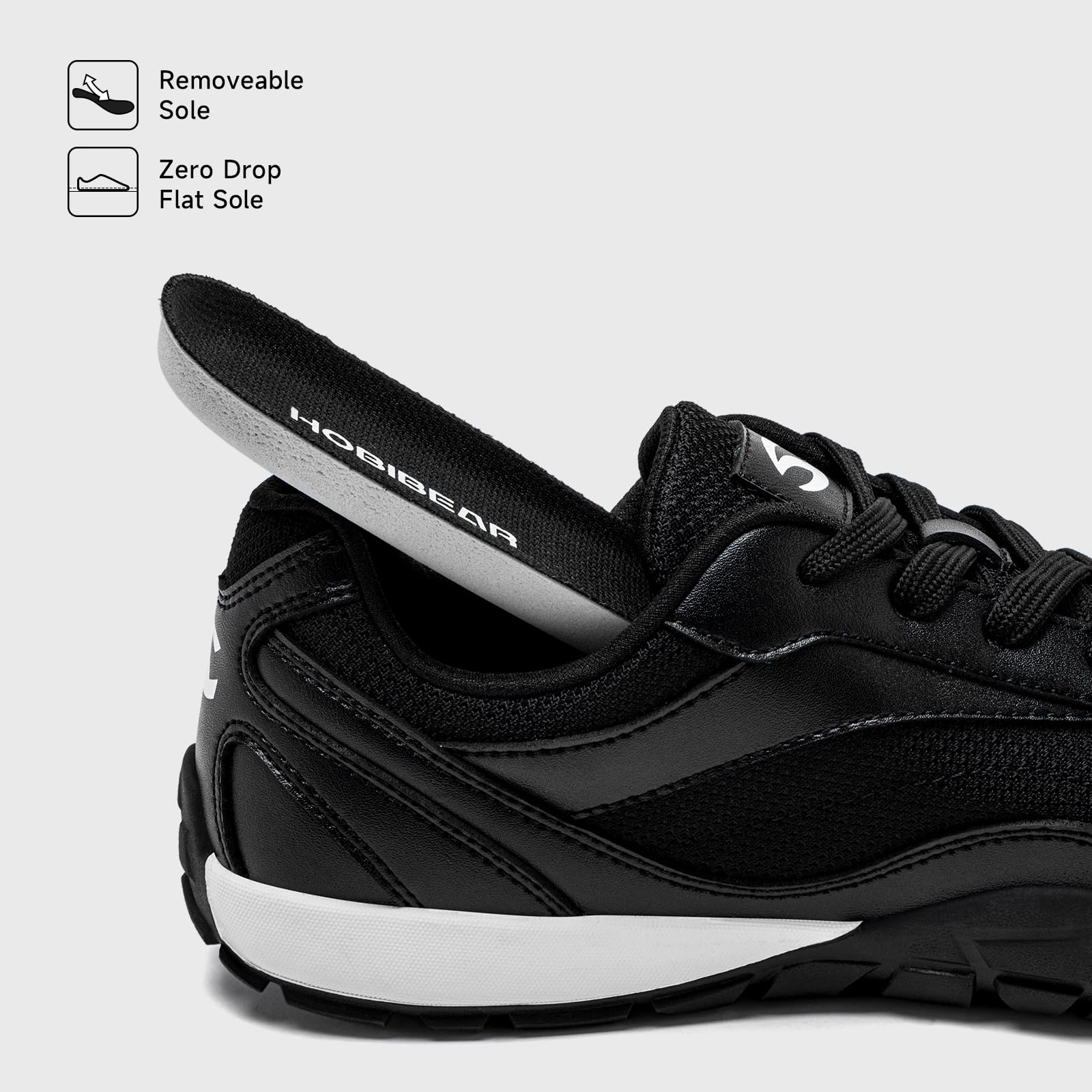 HOBIBEAR Scarpe da ginnastica a piedi nudi per donne e uomini, scarpe da ginnastica a punta larga, unisex, causali, antiscivolo