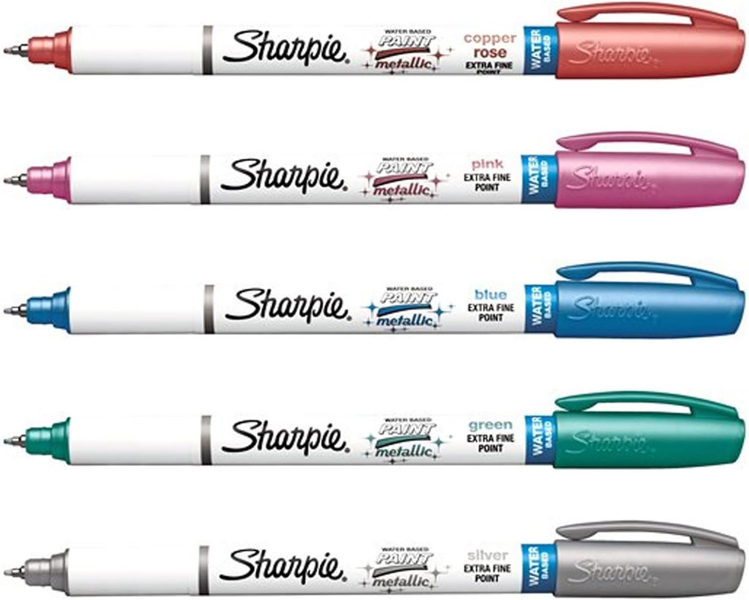 SHARPIE PAINT MARKER KIT WATER BASED METALLIC 5 COLORS