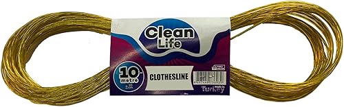 Clean Life - Tendedero de acero recubierto de plástico, 33 pies (amarillo)