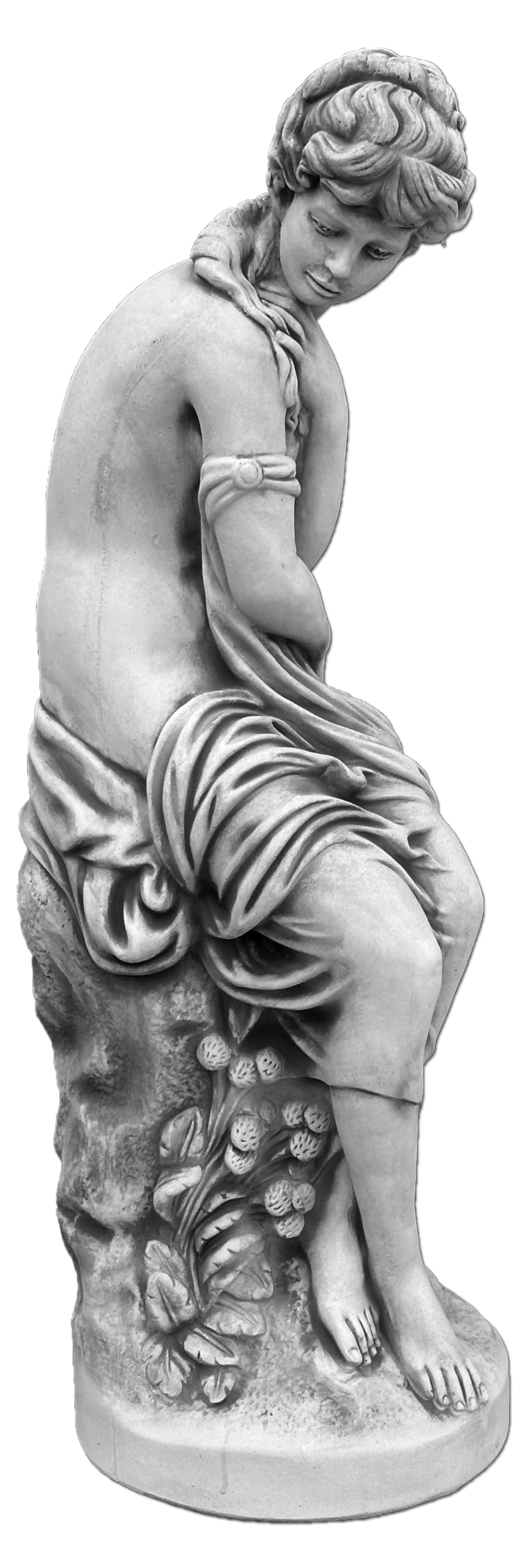 gartendekoparadies.de Antike Frauen-Statue, Steinfigur, H. 132 cm, Grau, 197 kg, frostsicher aus Steinguss für Außenbereich