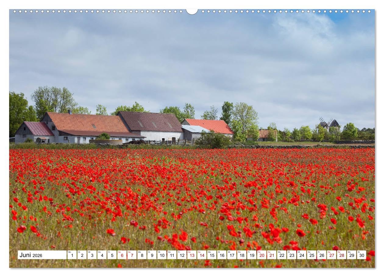 Gotland - Sonneninsel in der Ostsee (hochwertiger Premium Wandkalender 2026 DIN A2 quer), Kunstdruck in Hochglanz: Insel Gotland - die Perle Schwedens (CALVENDO Orte)