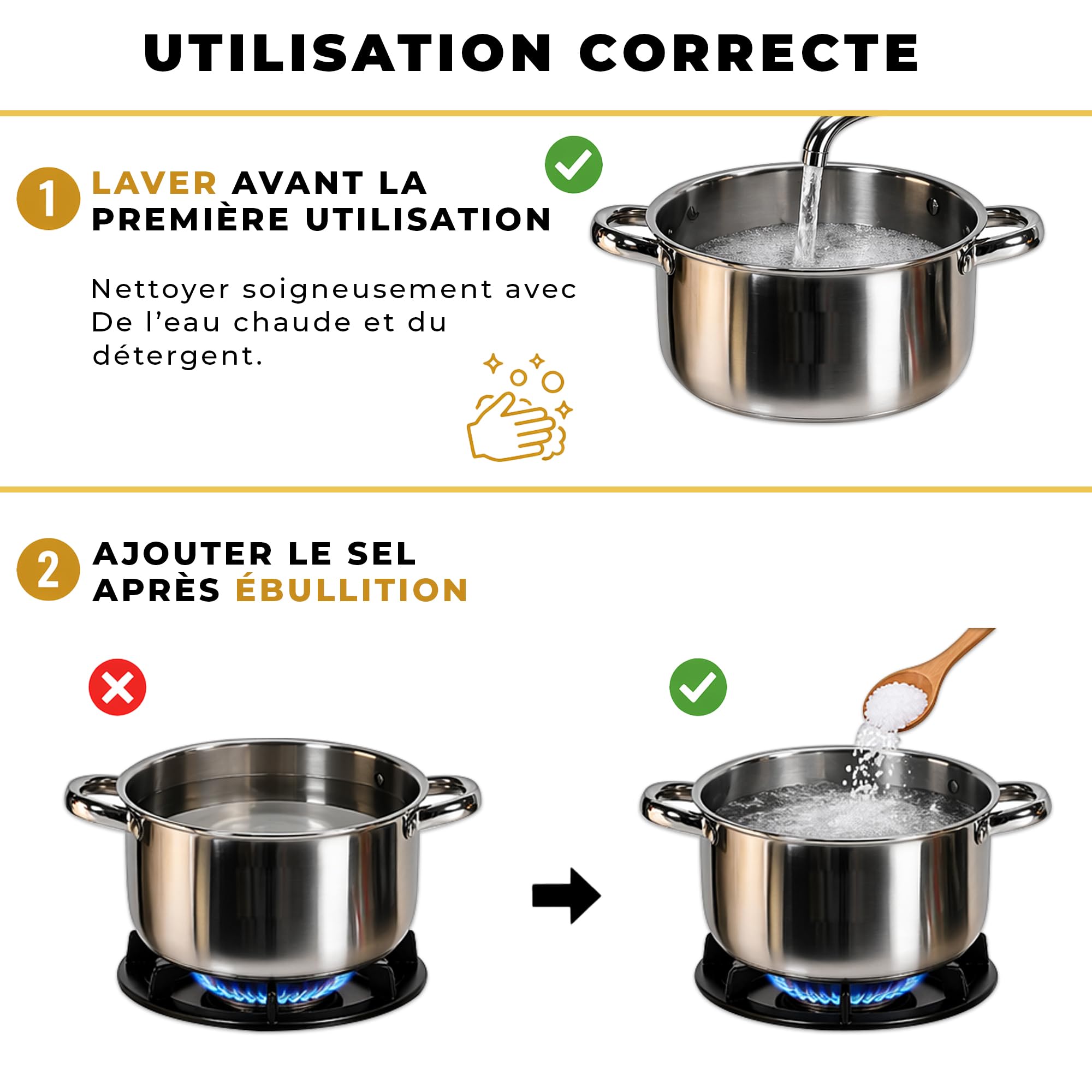KARL HAUSMANN Lot de 4 Casseroles Induction Inox - Avec Couvercle Verre - Sans Revêtement - Compatibles Cuisinière, Gaz, Électrique - Graduation Intégrée - Set Casserole Tout Feux Cuisine