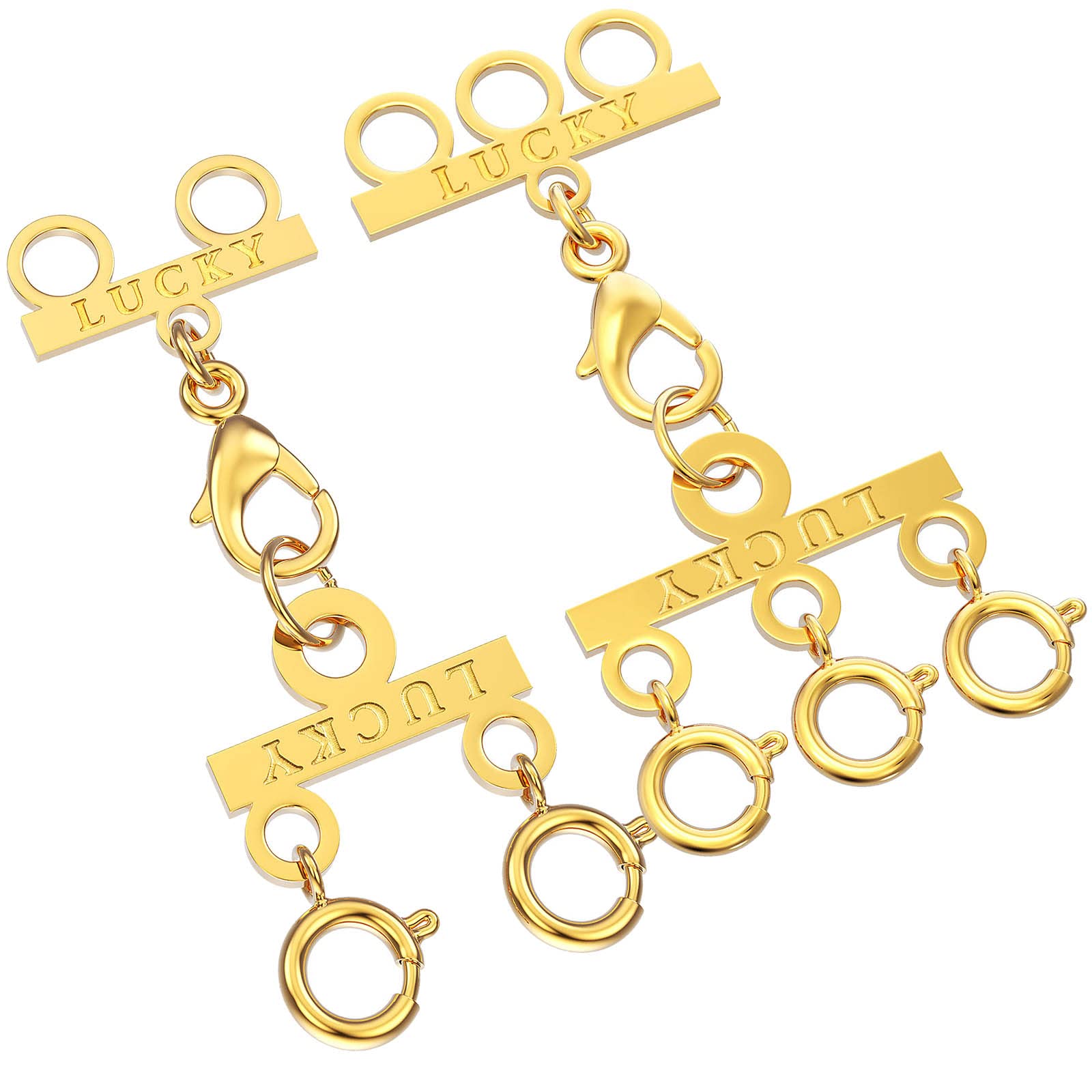 Dailyacc Lucky Necklace Layering Clasp 18K Gold and Silver Multi Strand Clasps for Stackable Necklaces — image 1