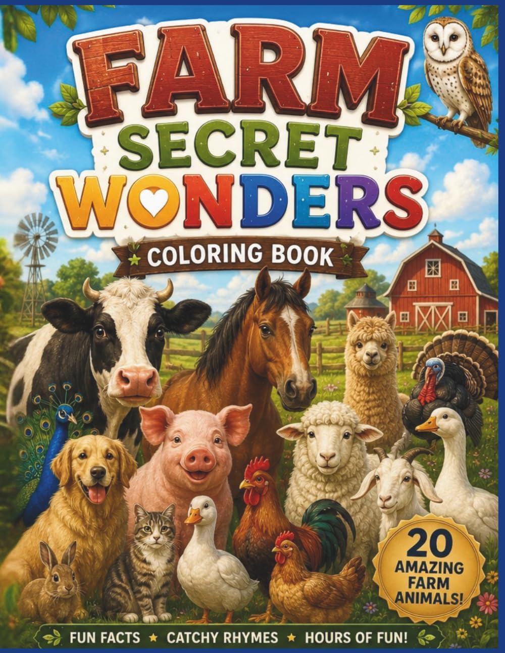 Farm Secret Wonders: Coloring Book with Fun Facts & Rhymes