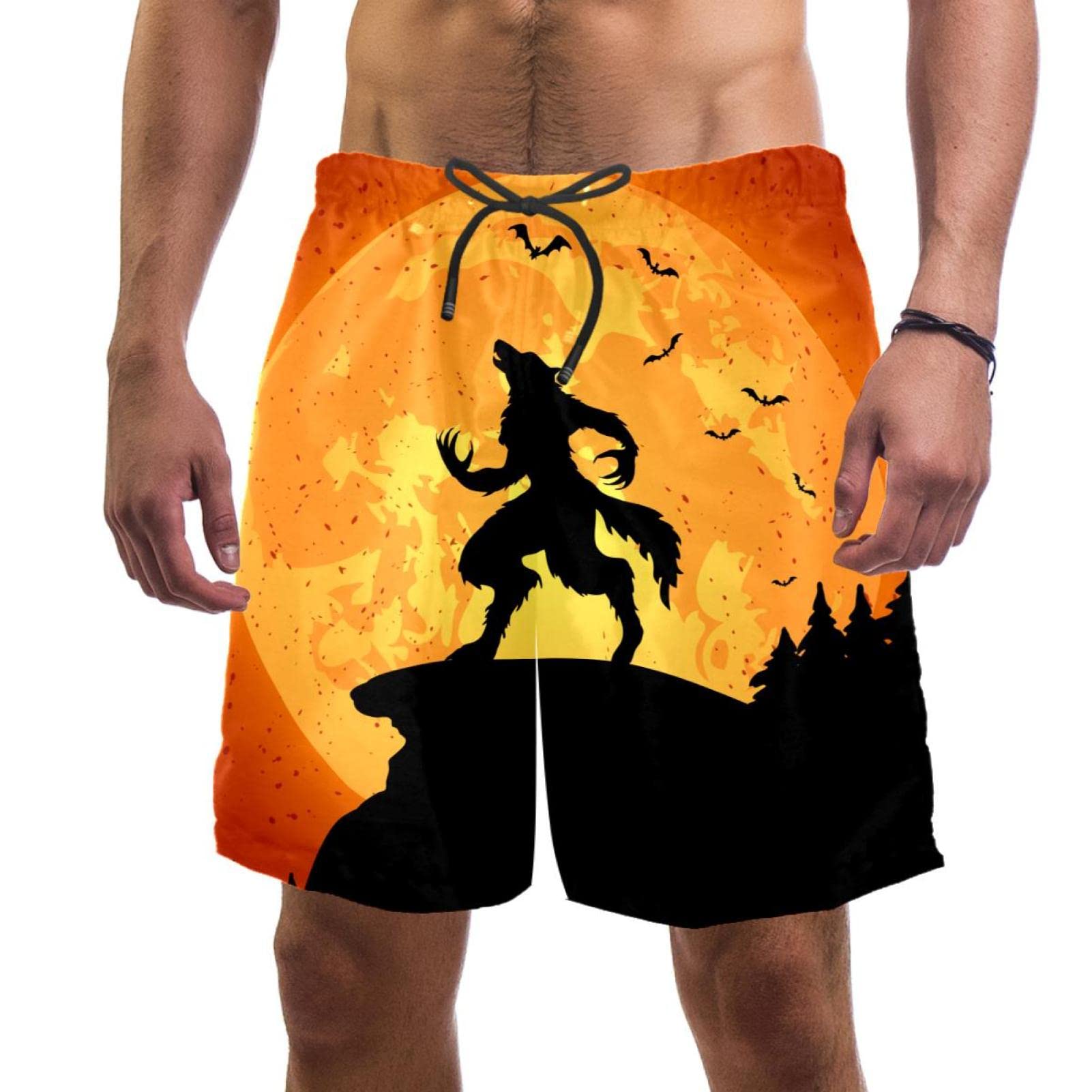 Swim Shorts Hungry Wolf Swim Trunks Quick Dry Board Shorts L