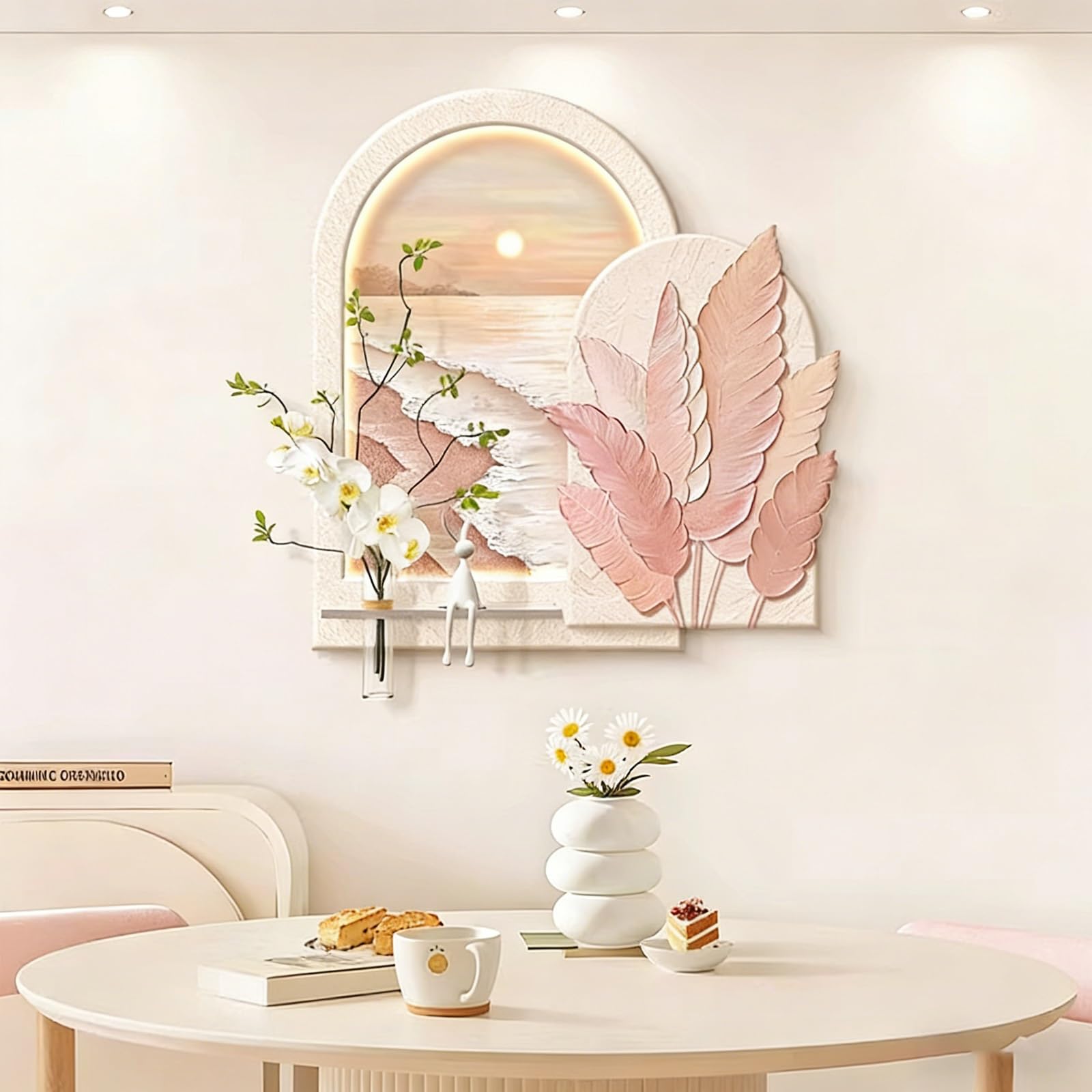 Art Mural 3D pour donner de la profondeur à un mur plat grâce à une arche texturée effet relief