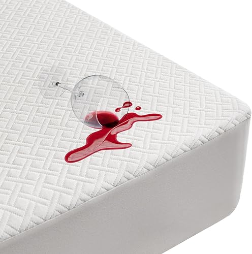 Protector de colchón de bambú de alta calidad, tamaño Queen, impermeable y ultrasuave, transpirable, sin ruido, lavable, para mayor comodidad y
