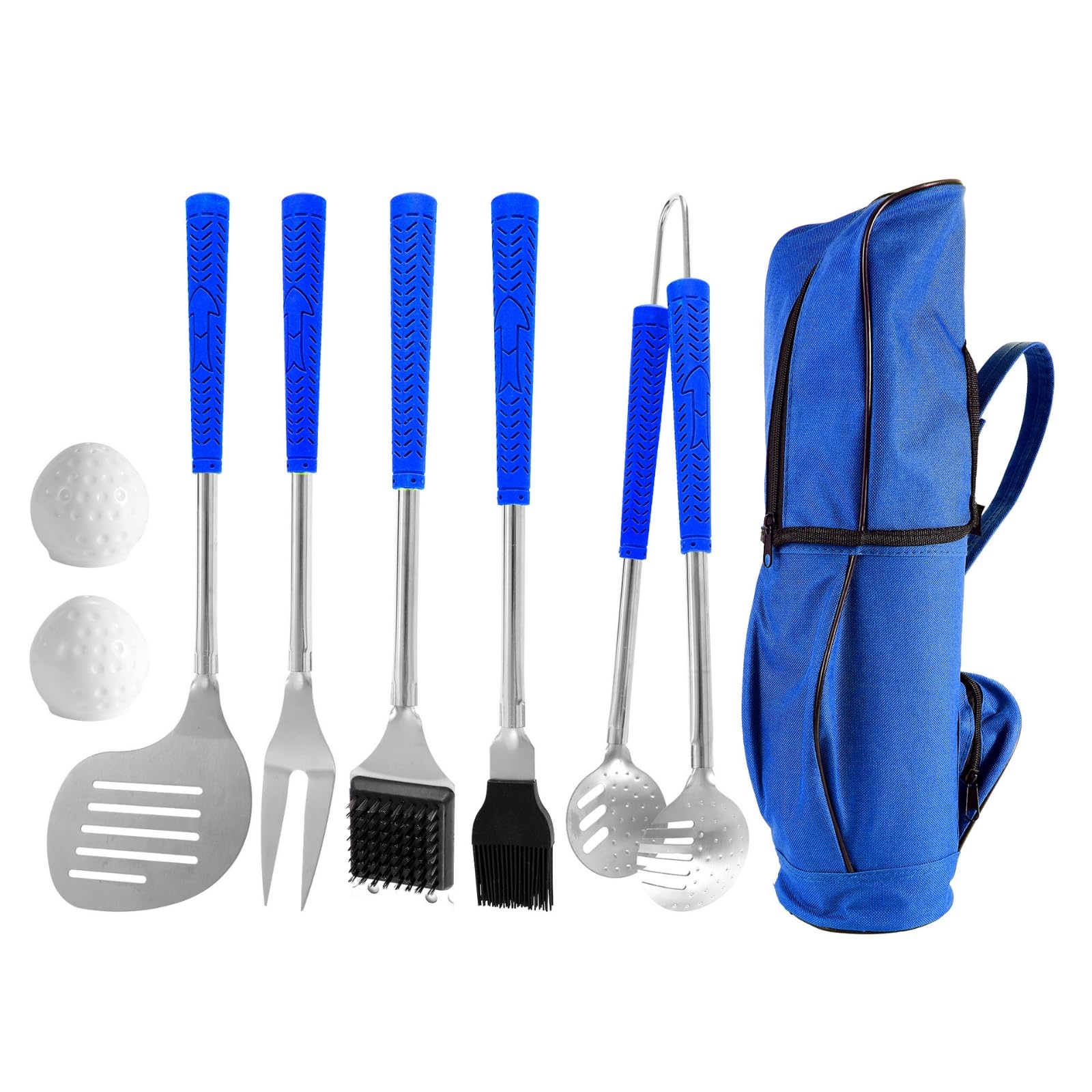 8 Pezzi Kit Barbecue con Borsa Portatile Pratico Kit Barbecue con Borsa Robusto Spatola Multiuso per Grigliatori, color to 1
