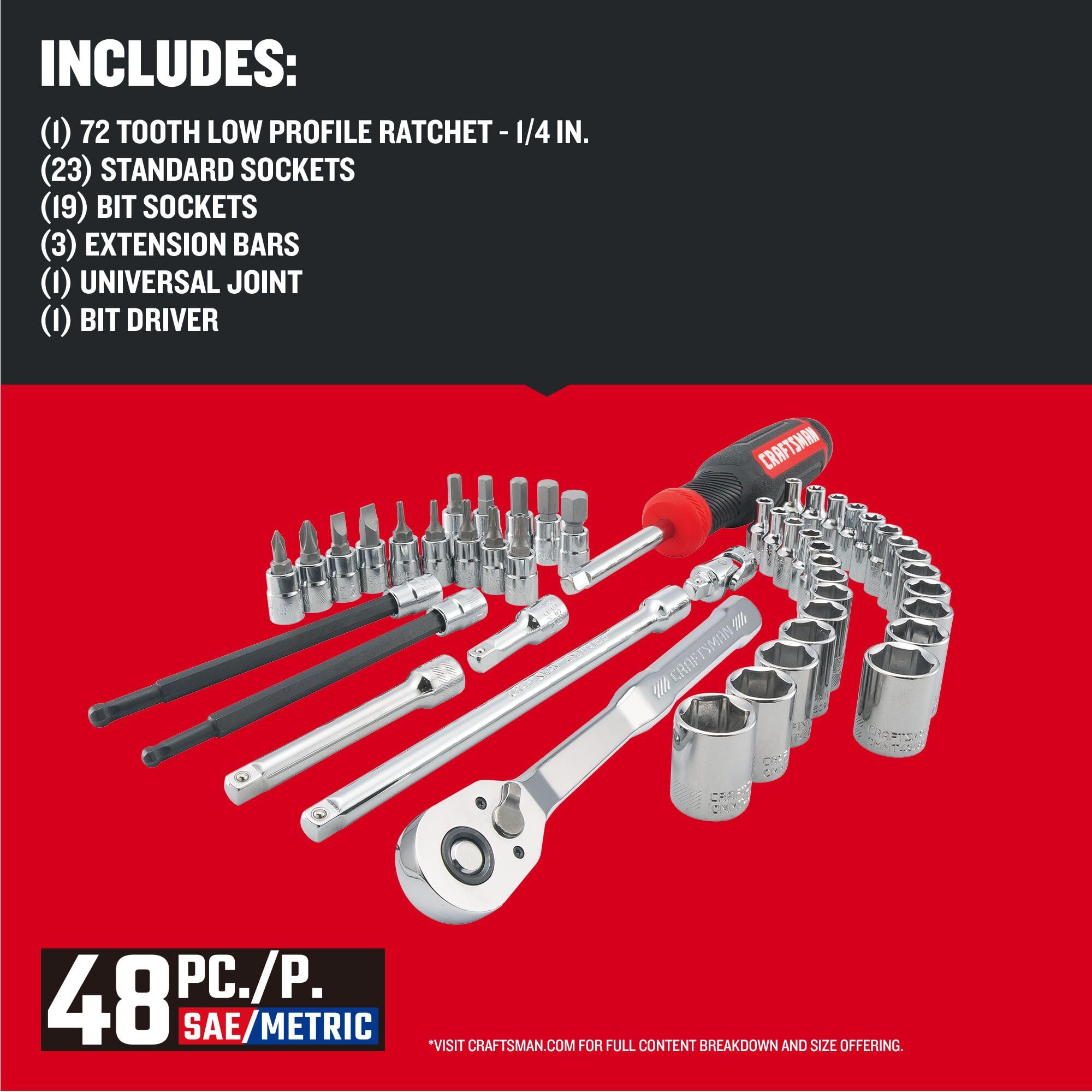 Amazon.com: CRAFTSMAN 48Pc 1/4-in. Drive Mechanics Tool Set
