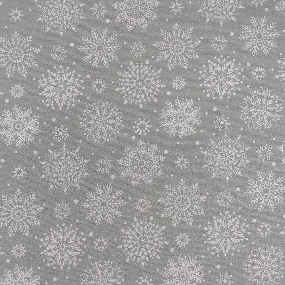 100% Cotton Christmas Xmas Crafty Prints for Children Kids Crafts Quilting Fabric Material | 55" - 140 cm Wide (Per Quarter, Winter Snowflake Silver)