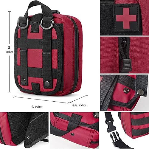 Miniatura 3 de Kit de primeros auxilios, mochila de supervivencia, kit de trauma, bolsa médica EMT, organizador de equipo táctico al aire libre, bolsa Molle de