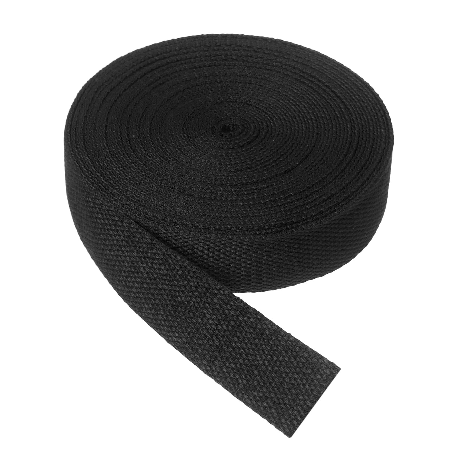 sourcing map Cotton Twill Tape, 1-1/4 Inch 5 Yards Cotton Ribbon Bias Binding Tape Trim Webbing Straps for Sewing DIY Crafts Gift Wrapping, Black