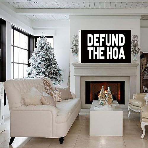 Miniatura 3 de Defund the Hoa Flag - Tapiz de 3 x 5 pies para interiores y exteriores, para pared, dormitorio, sala de estar, decoración exterior