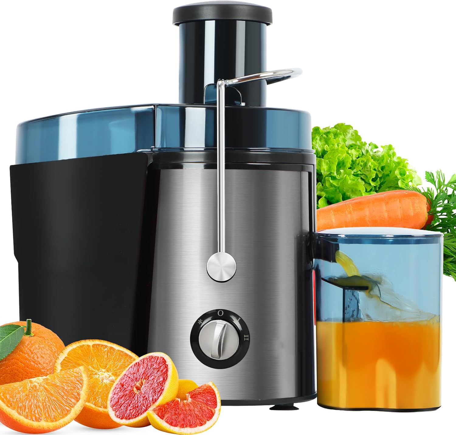 Centrifugal Juicer Machine 1000W High Power Motor with 3 Inch Wide Feed Chute Stainless Steel BPA-Free Easy Clean