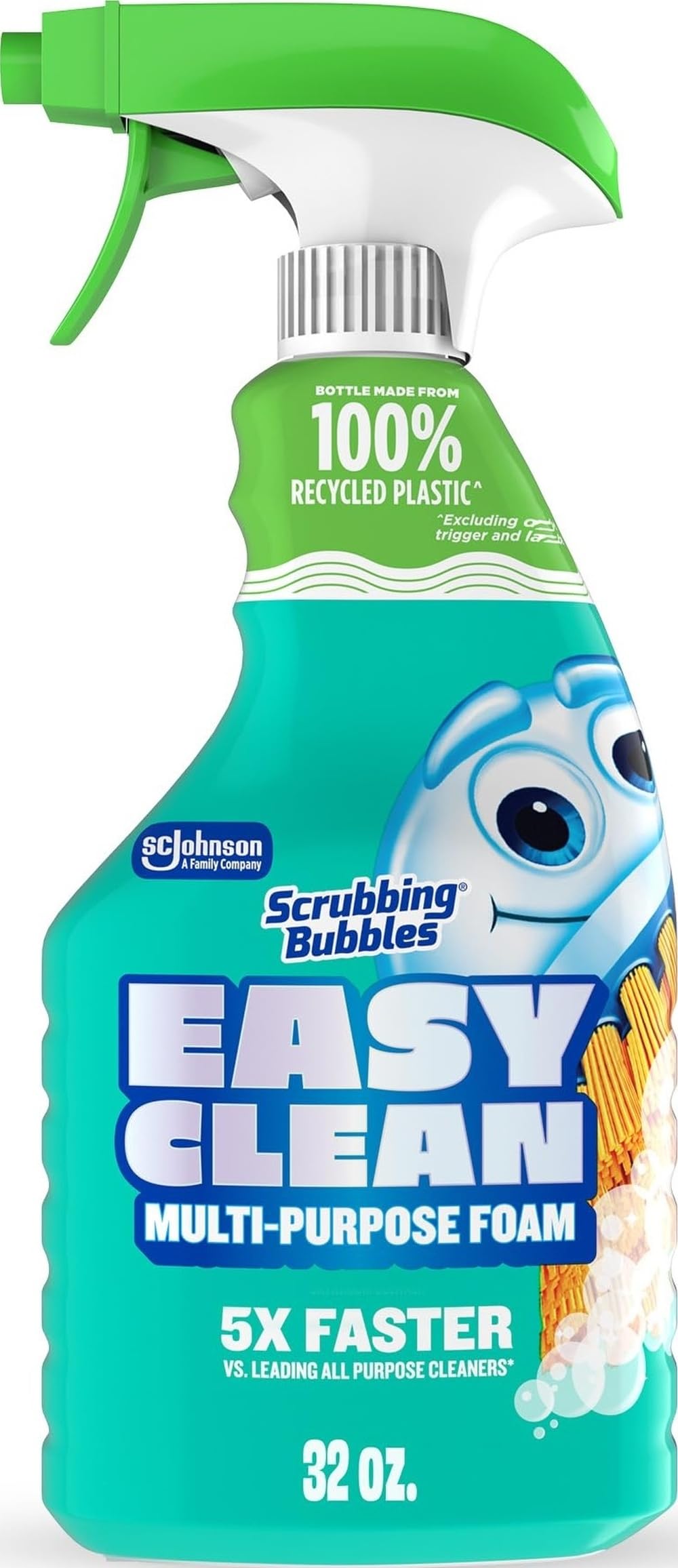 Scrubbing Bubbles Easy Clean Foaming Bleach-Free Bathroom All Purpose Cleaner, Fast-Acting Foam Cleans Limescale, Dirt and Grime on Showers, Sinks, Toilets, Tiles, Counters, & More, 32oz Spray