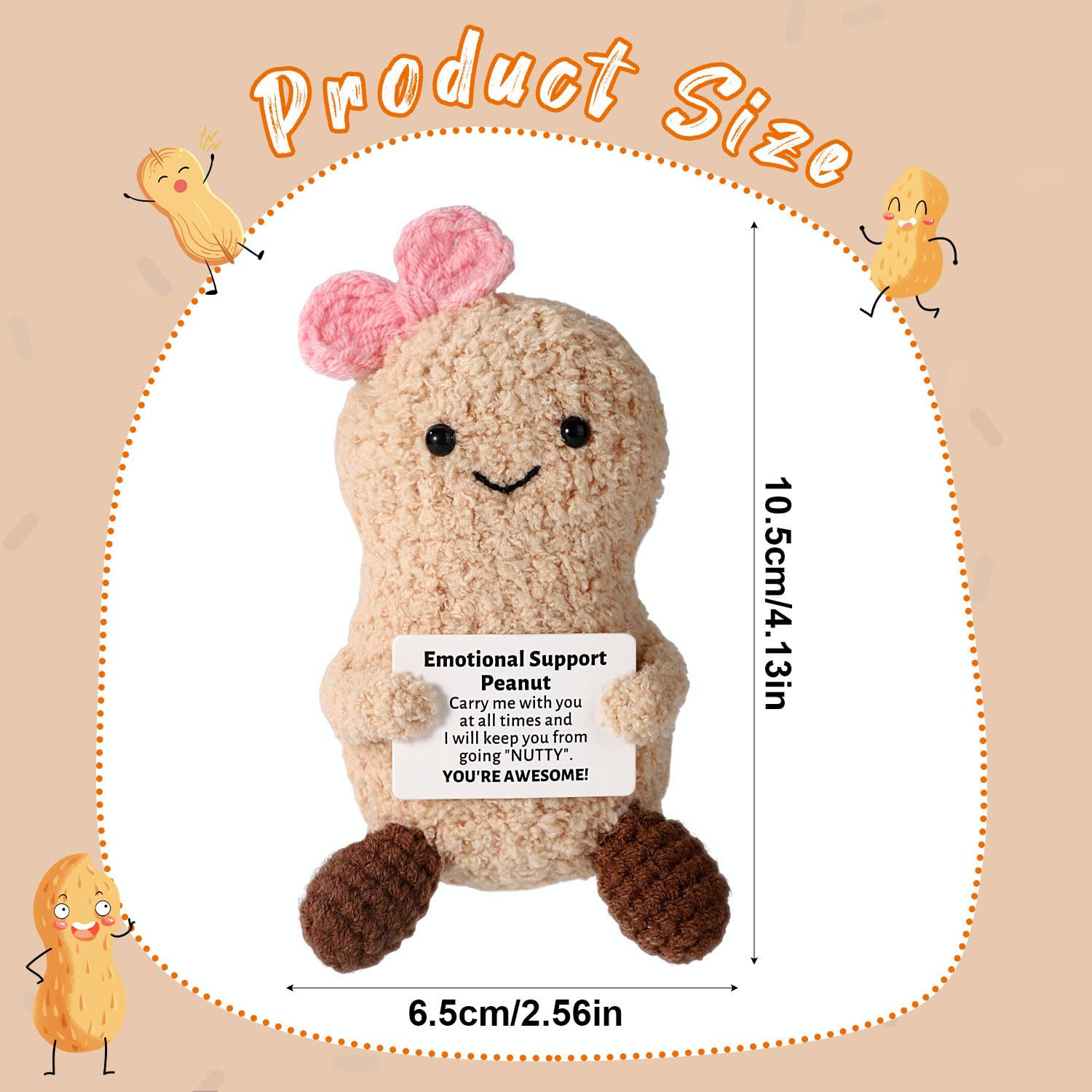Amazon.com: TOYMIS Positive Peanut Crochet Plush, Knitted Mini