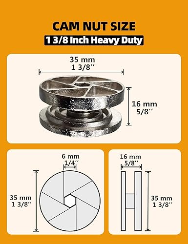 Miniatura 2 de Candados de repuesto para ruedas de leva resistentes compatibles con IKEA 114670 como piezas de marco de cama para MALM, SONGESAND, BRIMNES,