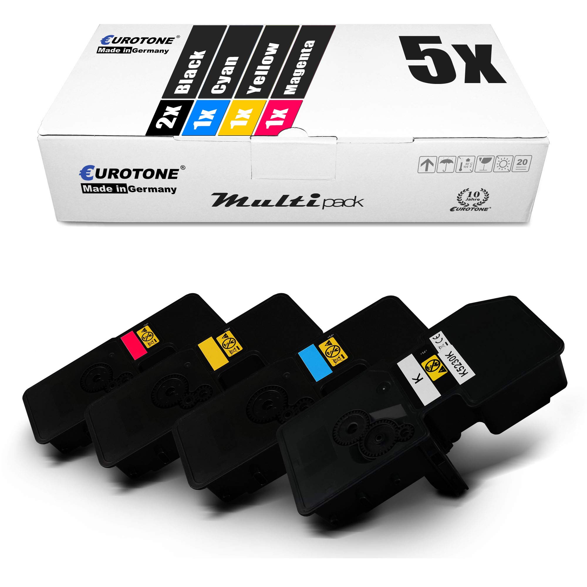 Eurotone 5x Toner nel set per Utax P-C2566W P-C2650DW P-C2655WMFP sostituito PK5015 CKMY