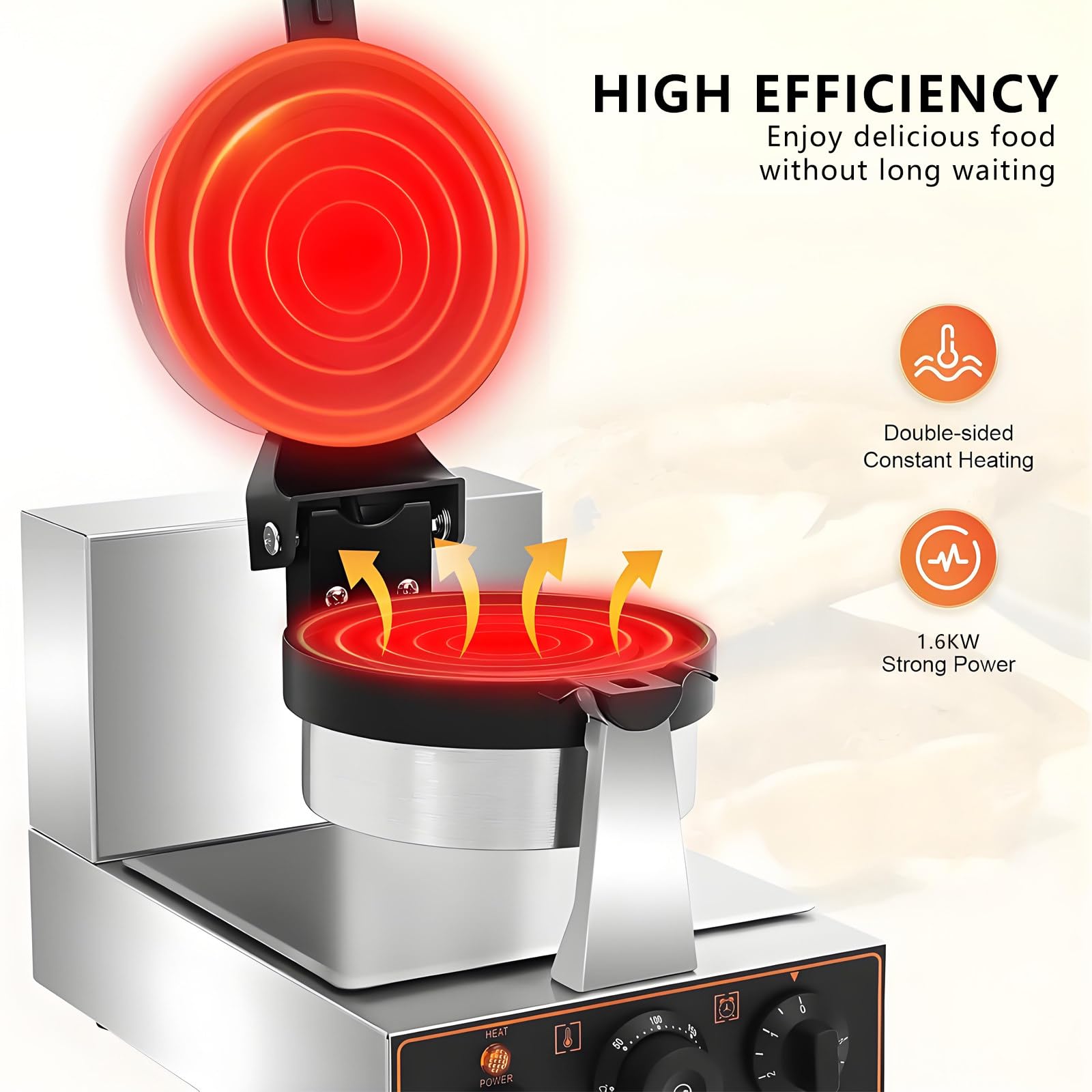 Machine à Hamburgers électrique 1300-2600 W, température réglable de 50 à 300 °C, Machine à Hamburgers glacée Professionnelle pour Food Trucks et Snacks, modèle DoubleHea,DoubleHead