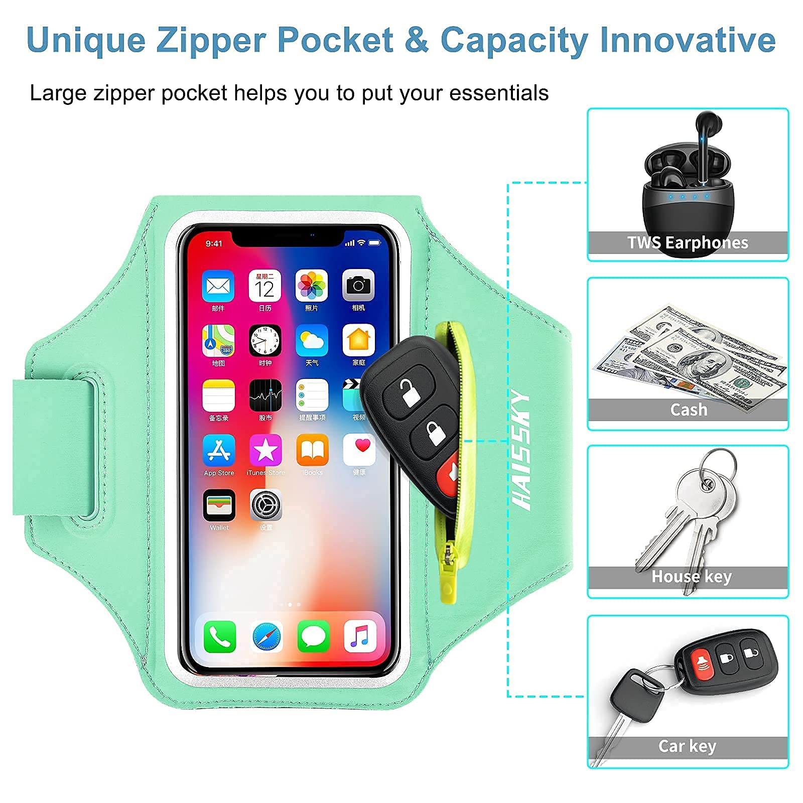 Running Armband Telefoonhouder - Lichtgewicht Telefoon Armbanden | Mobiele Telefoon Armband Mouwen Running Armband voor Oefening Workout Wandelen Wandelen Jogging Reizen