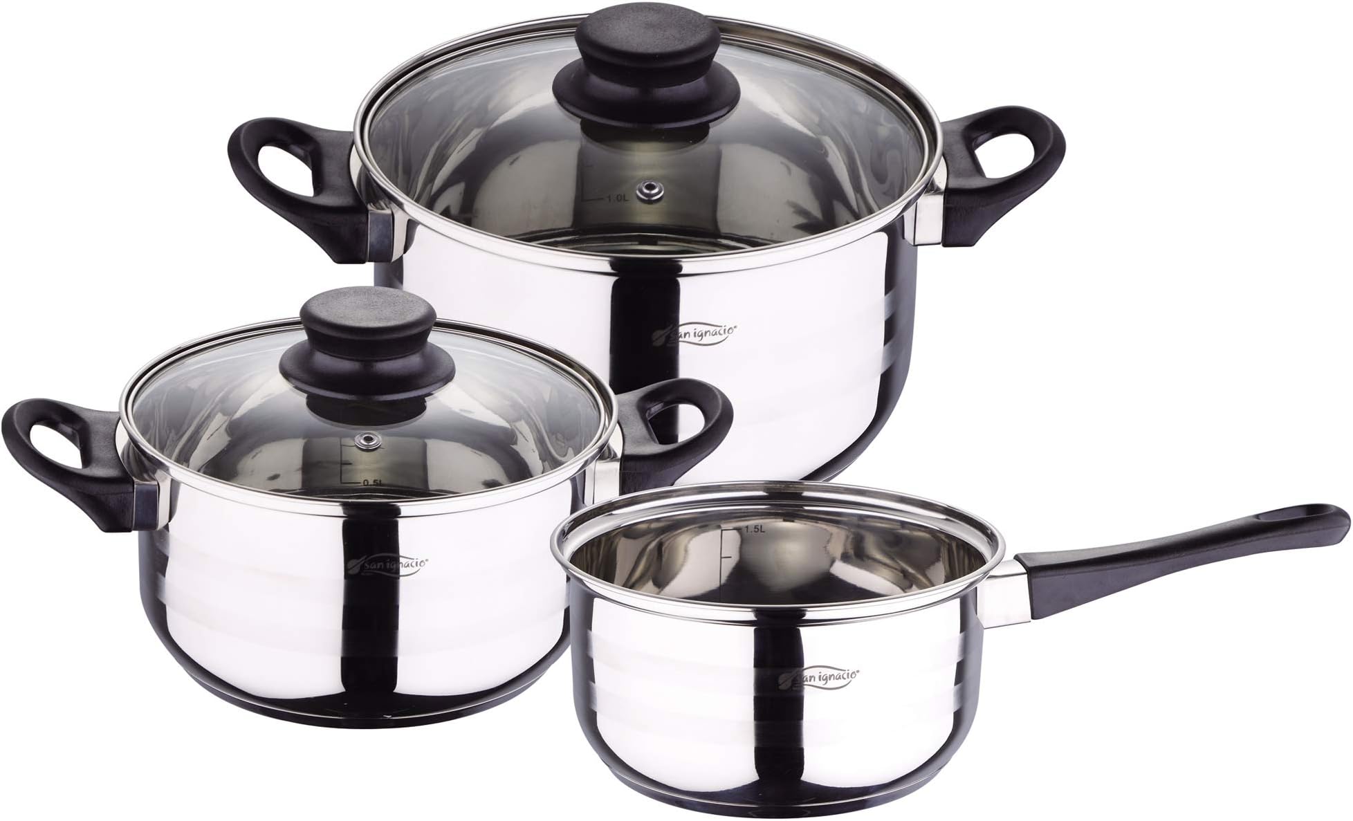 San Ignacio 5 Pieces Cookware Set, Stainless Steel, Silver, 30 x 30 x 30 cm