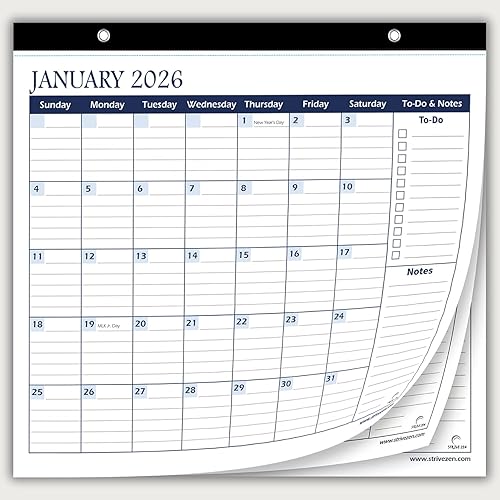 StriveZen - Calendario de refrigerador 2026 2027, magnético, mensual, enero de 2026 a diciembre de 2027, imanes fuertes para refrigerador, 10 x 10