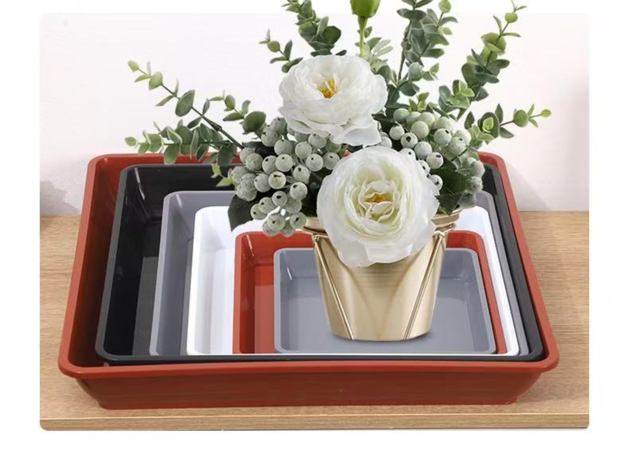 Amazon | 園芸 トレー4個植木鉢 受け皿 園芸 トレー 植木鉢トレイ