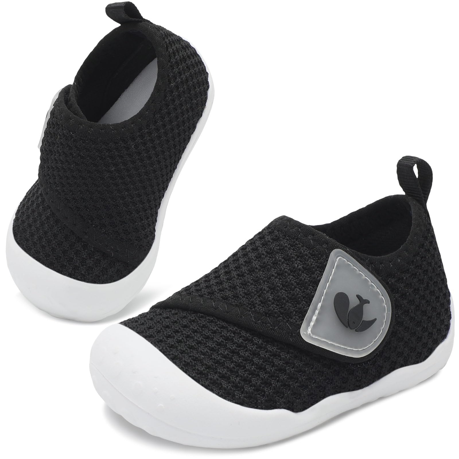 JIASUQI Baby First Walking Shoes Wide Infant Sneakers Lightweight Newborn Crib Shoe Barefoot Slip On Toddler Shoes