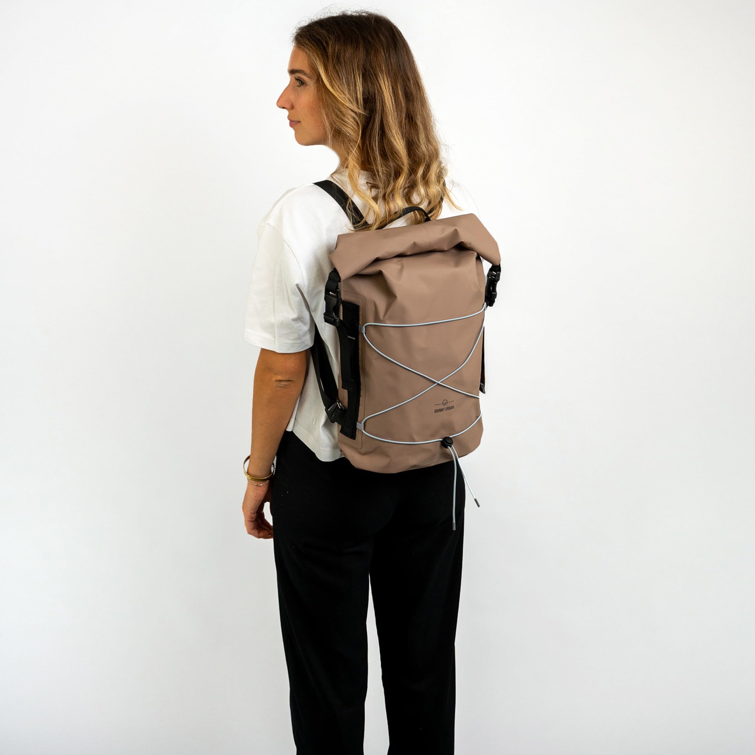 Johnny Urban Sacca Impermeabile Grande Beige - Myles - Sacca Stagna 20L - Zaino Impermeabile per Mare & Spiaggia - Accessori Sport Acquatici, SUP, Canoa, Kayak - Zaino Subacqueo - Waterproof Dry Bag