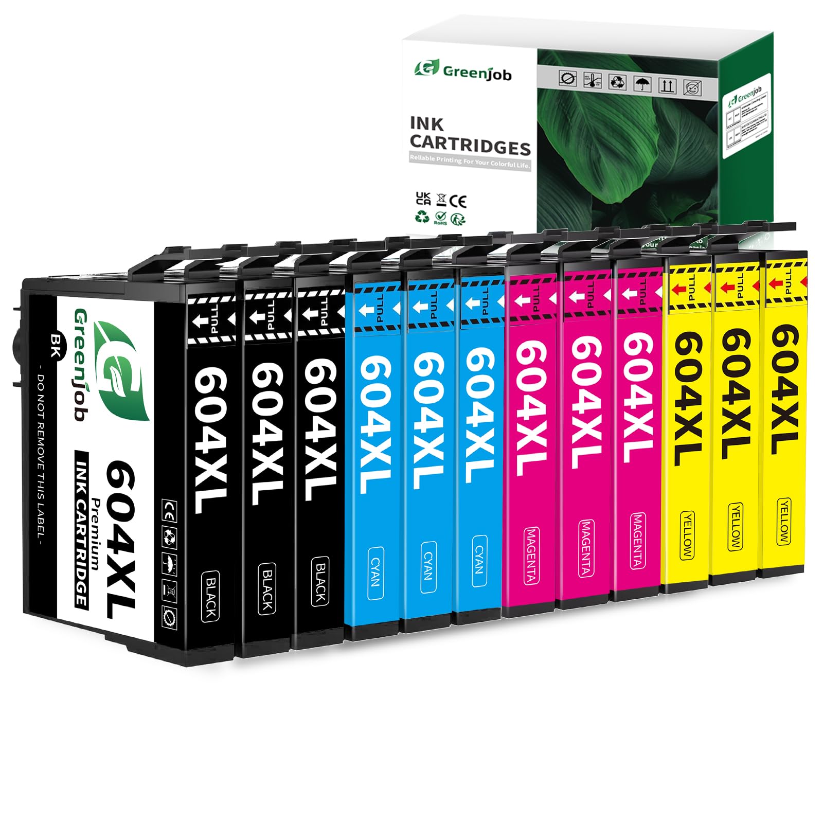 604XL Ink Cartridge Replacement for Epson 604 Ink Cartridges Multipack Compatible with Expression Home XP-2200 XP-2205 XP-3200 XP-3205 XP-4200 XP-4205 Workforce WF-2910 WF-2930 (12-Pack)