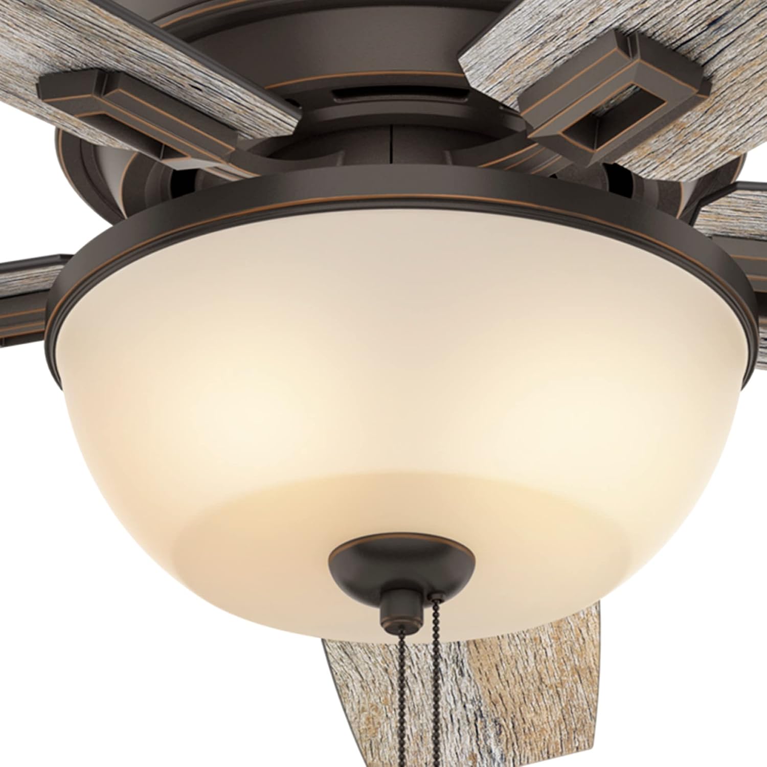 Hunter Donegan Indoor Ceiling Fan with LED Light and Pull Chain Control, 52", White
