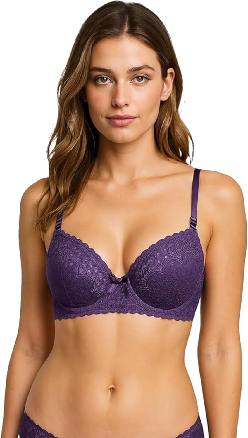 6 Pieces Full Cup/Demi Wired Gentle Pushup Push Up Bra A/B/C
