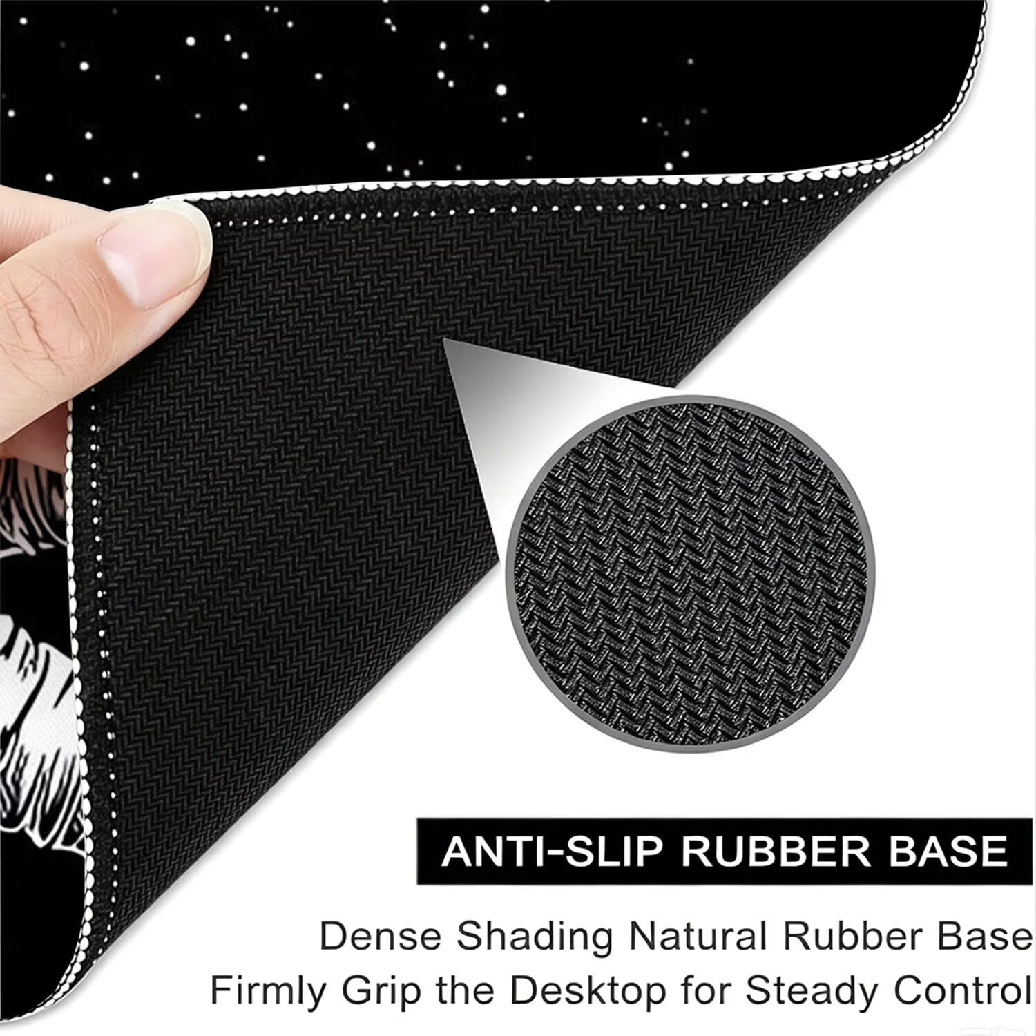 Tappetino Mouse Gaming XXL, Mousepad 1200x600x4mm nero astronauta-2 0x0-245 | Tappetino Scrivania con Base in Gomma Antiscivolo Bordi Cuciti per Computer, PC, Migliora la Precisione e la Velocità
