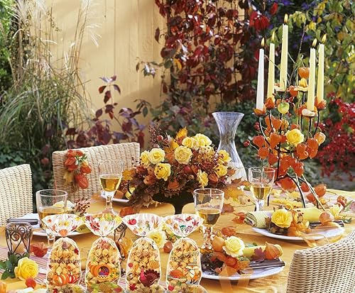 Miniatura 3 de 100 bolsas de celofán de Acción de Gracias, bolsas de celofán de otoño, calabaza, hojas de otoño, pavo, girasol, búho, bolsas de regalo, para fiesta