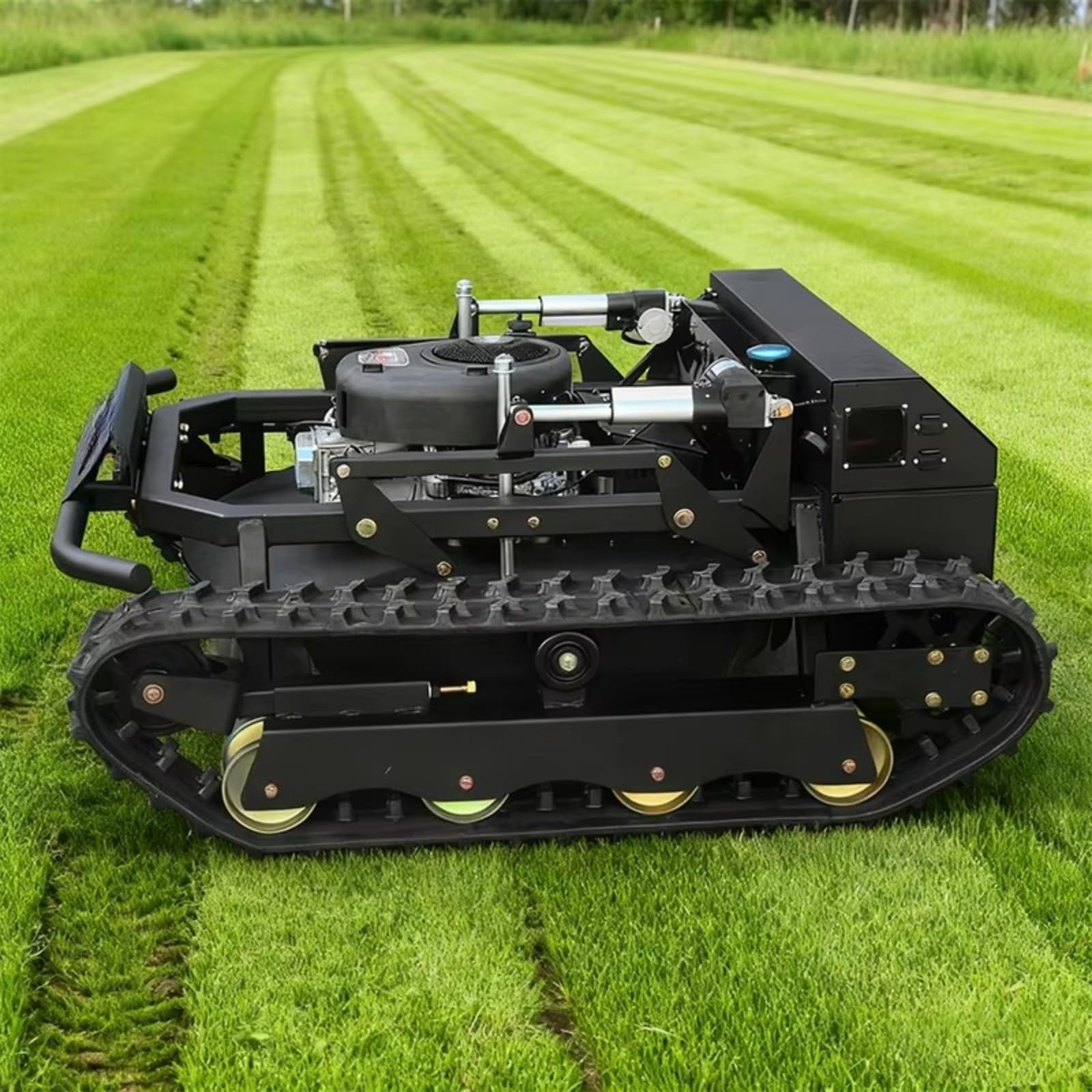 Cortacésped inalámbrico a control remoto, cortador de césped con seguimiento para pendientes y suelo áspero, máquina de césped resistente para patio, granja, huerto, corte en ladera